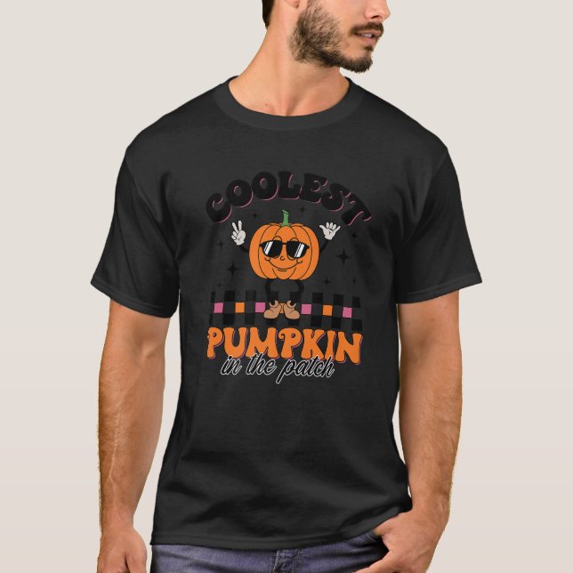 Coolest Pumpkin In The Patch Halloween Toddler Boy T-Shirt (Front)
