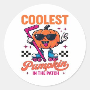 Coolest Pumpkin In The Patch – Roller Hockey Fun D Classic Round Sticker