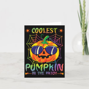 Coolest Pumpkin In The Patch Tie Dye Halloween Pum Card