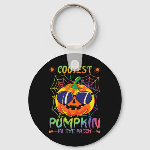 Coolest Pumpkin In The Patch Tie Dye Halloween Pum Key Ring
