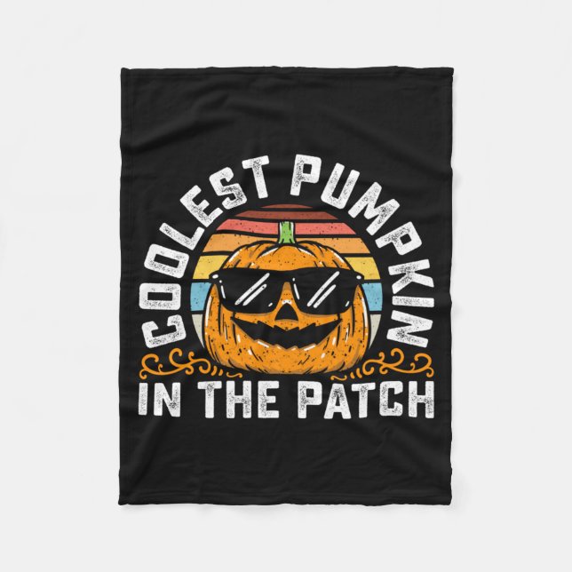 Coolest Pumpkin In The Patch Toddler Boys Fleece Blanket (Front)