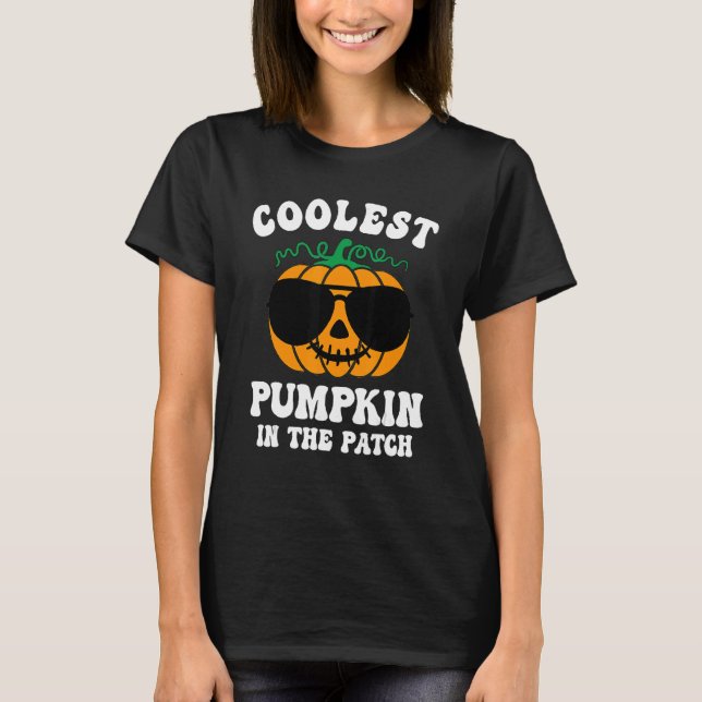 Coolest Pumpkin In The Patch Toddler Boys Hallowee T-Shirt (Front)