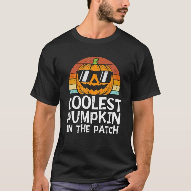 Coolest Pumpkin In The Patch Toddler Boys Hallowee T-Shirt (Front)