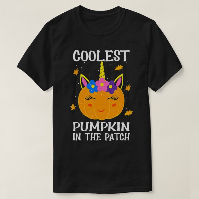 Coolest Pumpkin In The Patch unicorn fall Hallowee T-Shirt (Design Front)
