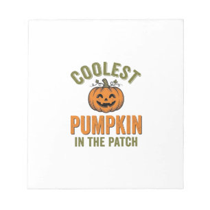 Coolest Pumpkin in the Patch Vintage Halloween Des Notepad
