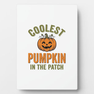 Coolest Pumpkin in the Patch Vintage Halloween Des Plaque