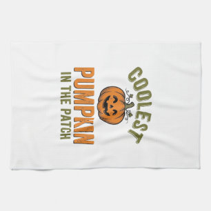 Coolest Pumpkin in the Patch Vintage Halloween Des Tea Towel
