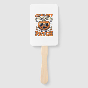 Coolest Pumpkin In The Patch Vintage Halloween Shi Hand Fan