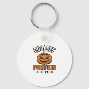 Coolest Pumpkin in the Patch Vintage Halloween Shi Key Ring