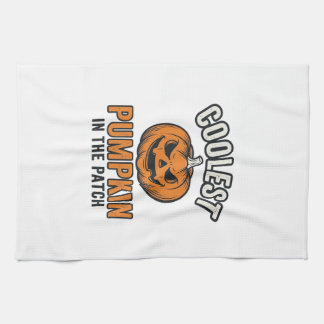 Coolest Pumpkin in the Patch Vintage Halloween Shi Tea Towel