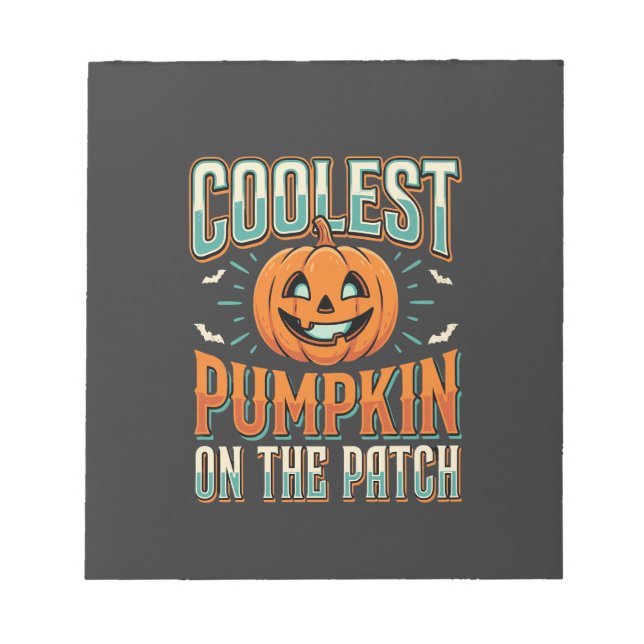 Coolest Pumpkin On The Patch Halloween Design_1 Notepad (Front)