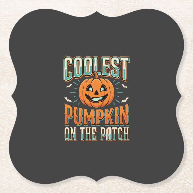 Coolest Pumpkin On The Patch Halloween Design_1 Paper Coaster (Front)