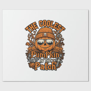 Coolest Pumpkin Patch Halloween Beanie Sunglasses Wrapping Paper