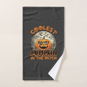 Coolest Pumpkin Patch Halloween Spooky Sunglasses_ Hand Towel