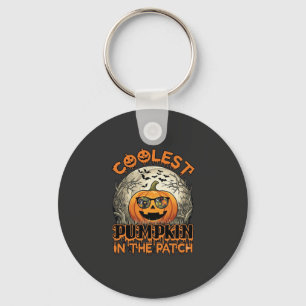 Coolest Pumpkin Patch Halloween Spooky Sunglasses_ Key Ring