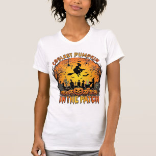Coolest Pumpkin Patch Halloween Witch Spiders Grav T-Shirt