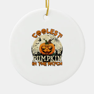 Coolest Pumpkin Patch Sunglasses Witch Hat Hallowe Ceramic Ornament