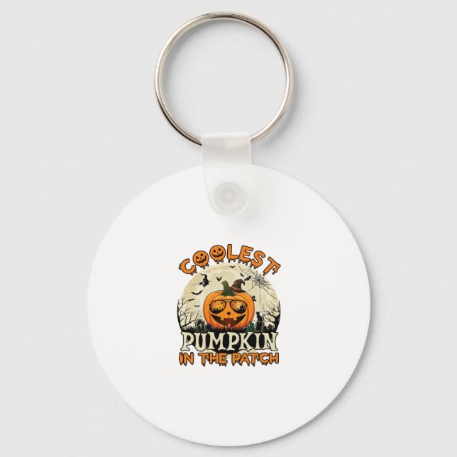 Coolest Pumpkin Patch Sunglasses Witch Hat Hallowe Key Ring (Front)