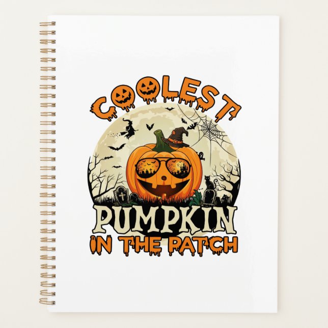 Coolest Pumpkin Patch Sunglasses Witch Hat Hallowe Planner (Front)