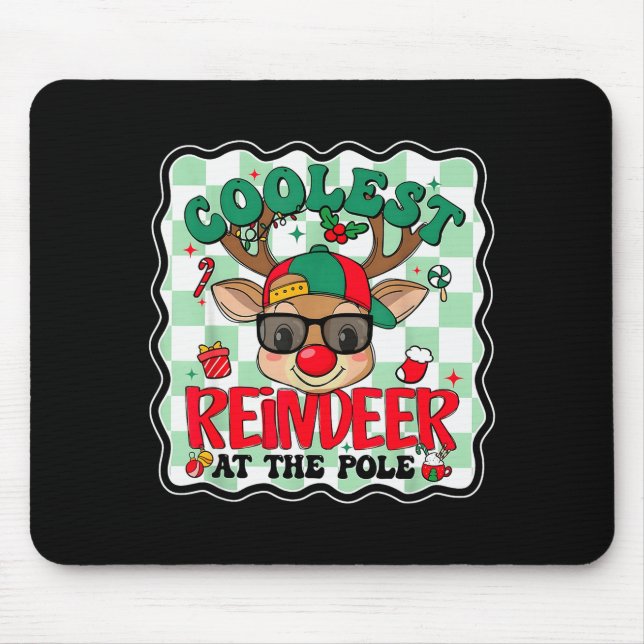 Coolest Reindeer At The Le Funny Christmas Matchin Mouse Pad (Front)