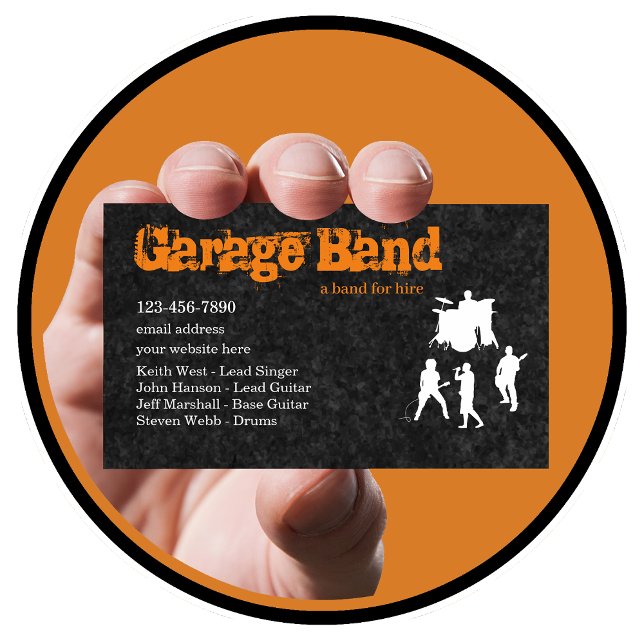 Coolest Rock Garage Band Musician Business Card (Creator Uploaded)