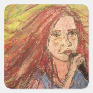 Coolest Rocker Girl Square Sticker