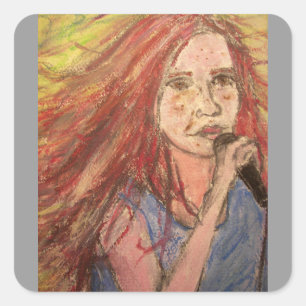 Coolest Rocker Girl Square Sticker
