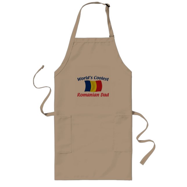 Coolest Romanian Dad Long Apron (Front)