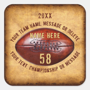 Coolest Rustic Football Stickers with YOUR TEXT