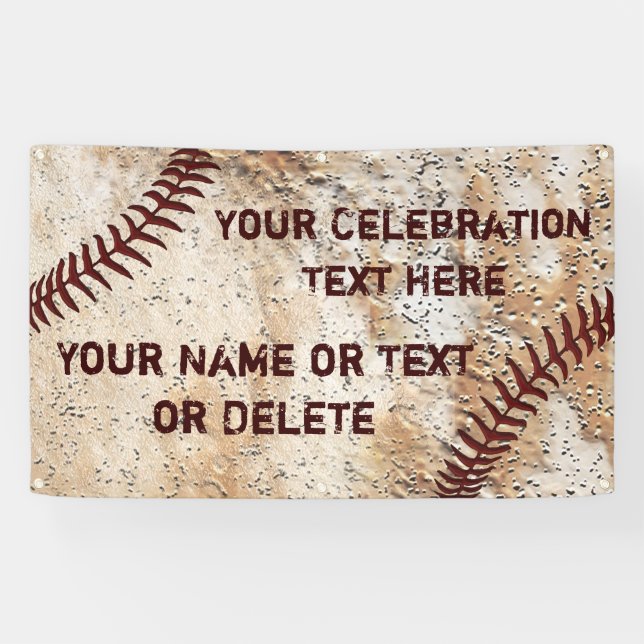 Coolest Rustic Personalised Baseball Banner (Horizontal)