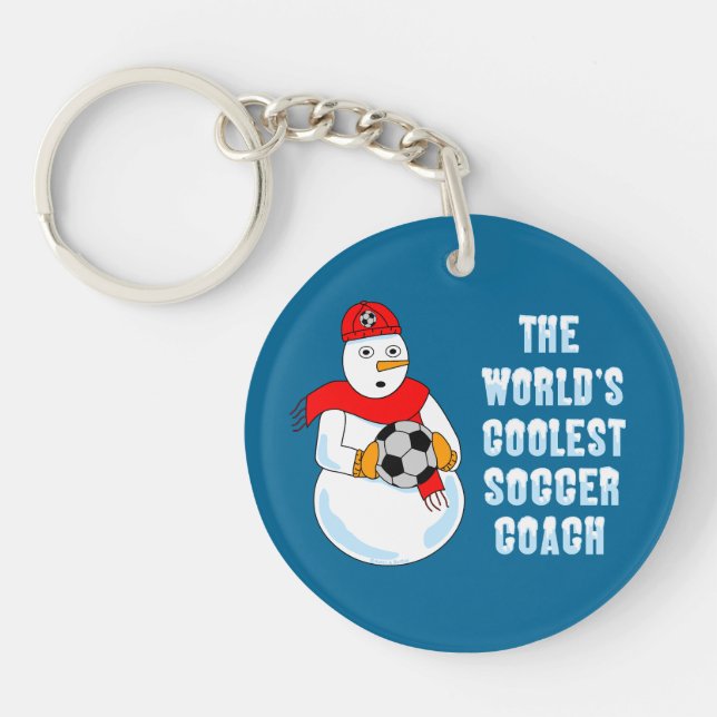 Coolest Soccer Coach T-Shirt Key Ring (Front)