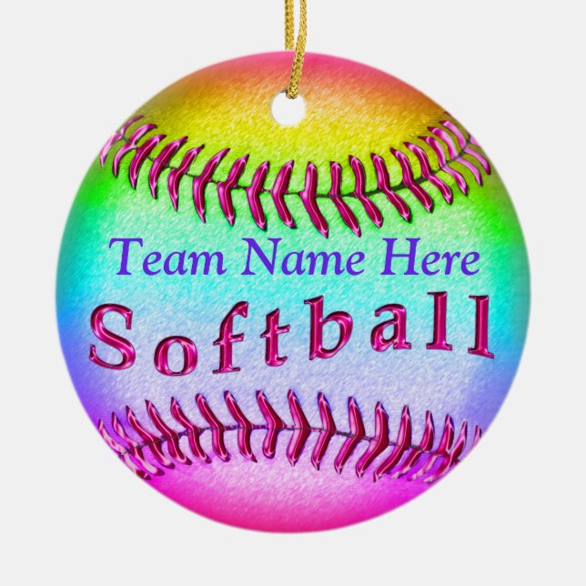 Coolest Softball Ornaments Personalised TEAM NAME (Front)