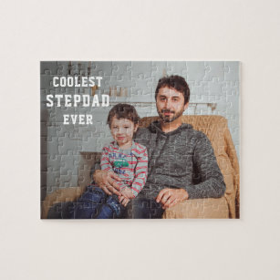 Coolest Stepdad Ever Personalised Photo Dad Jigsaw Puzzle