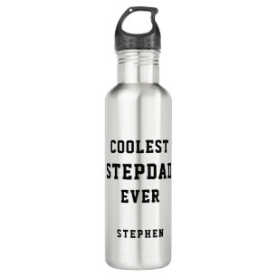 Coolest Stepdad Ever Typography Personalised Dad 710 Ml Water Bottle