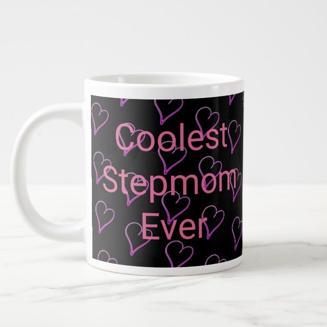Coolest Stepmom Ever Cute Heart's Pattern Mug (Left)