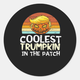 Coolest Trumpkin Patch Classic Round Sticker