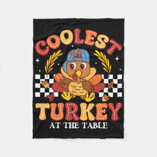 Coolest Turkey At The Table Thanksgiving Toddler B Fleece Blanket