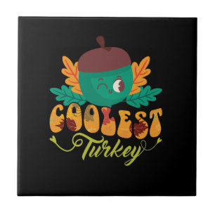 coolest turkey fall thanksgiving day ceramic tile