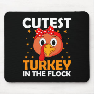 Coolest Turkey In The Flock Fall Leaves Thanksgivi Mouse Pad