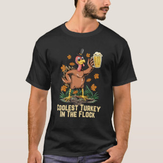 Coolest Turkey In The Fluck Thanksgiving Funny Tur T-Shirt