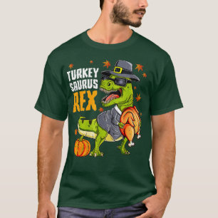 Coolest Turkey Trex Dinosaur Happy Thanksgiving Bo T-Shirt