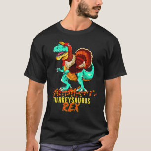 Coolest Turkey Trex Dinosaur Happy Thanksgiving Bo T-Shirt