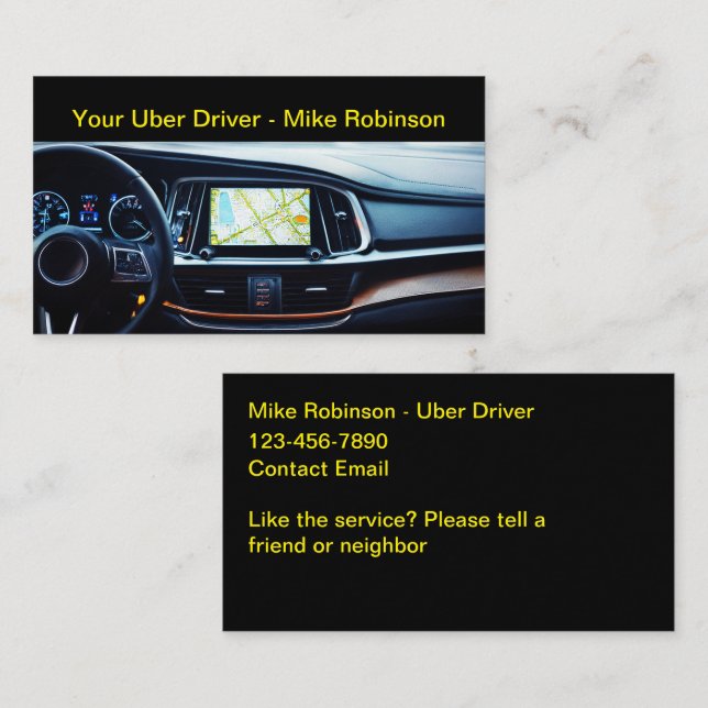 Coolest Uber Ride Hailing Business Cards  (Front/Back)