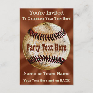 Coolest Vintage Baseball Invitations, YOUR TEXT Invitation