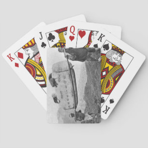 Coolies carrying cotton, 1901 (b/w photo) playing cards