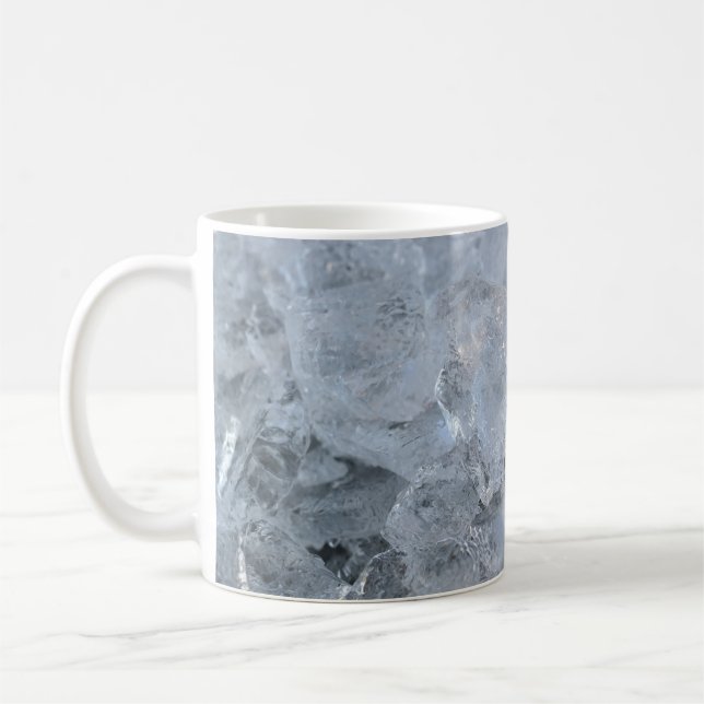 Cooling Ice Cube Texture Image Coffee Mug (Left)
