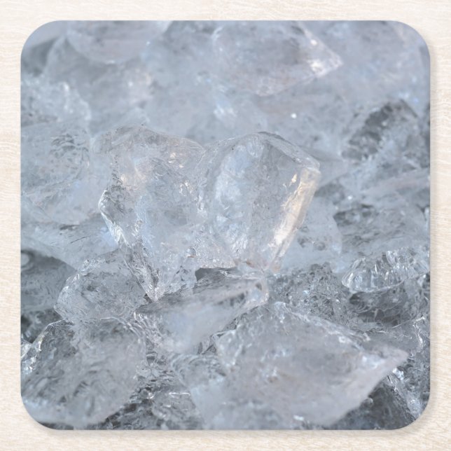 Cooling Ice Cube Texture Image Square Paper Coaster (Front)