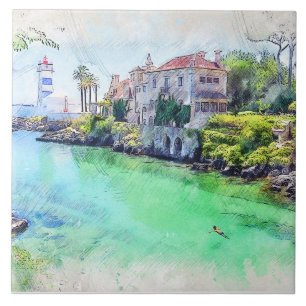 Cooling off in Cascais, Portugal Ceramic Tile