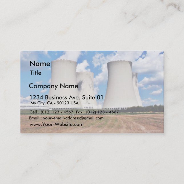 Cooling Towers Of A Nuclear Power Station Business Card (Front)