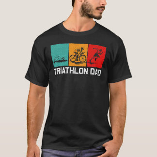 Coolriathlon For Dad Father Swimming Running frien T-Shirt